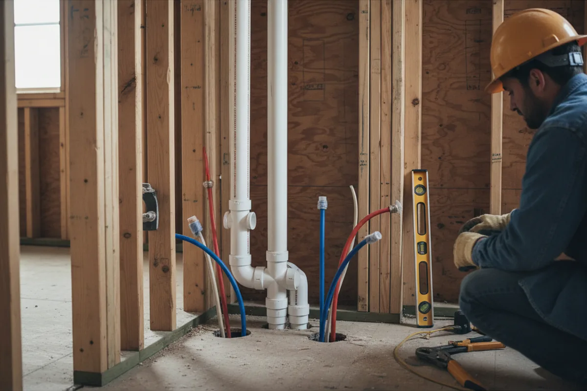 Drain and supply rough-in during Toilet Repair and Installation in Green Camp